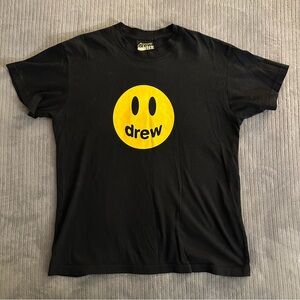 Drew Black T-Shirt with Yellow Smiley